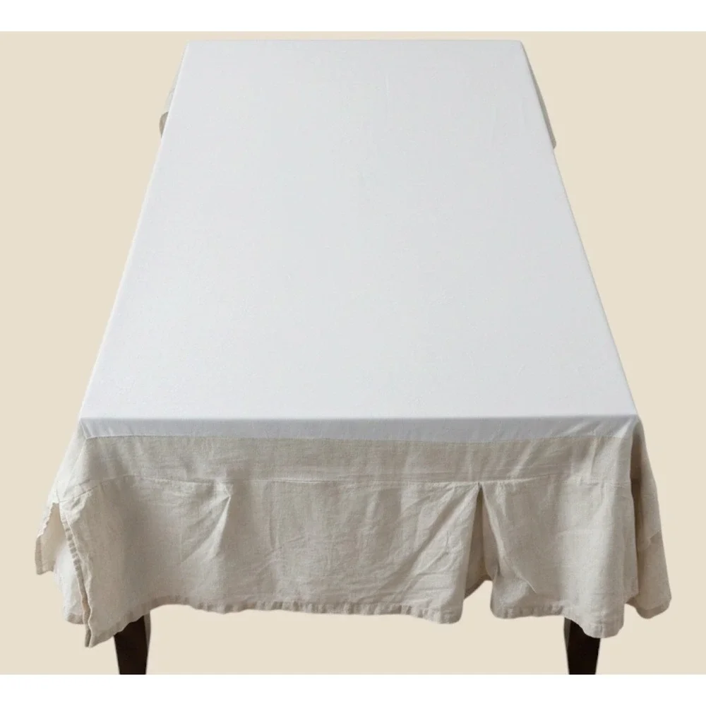 Pottery Barn Linen Bed Skirt Cal King Natural Tan 17